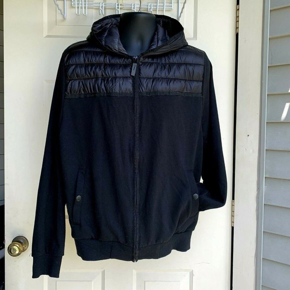 Lon NYC 100% black polyester/nylon hood jacket L - Picture 1 of 7